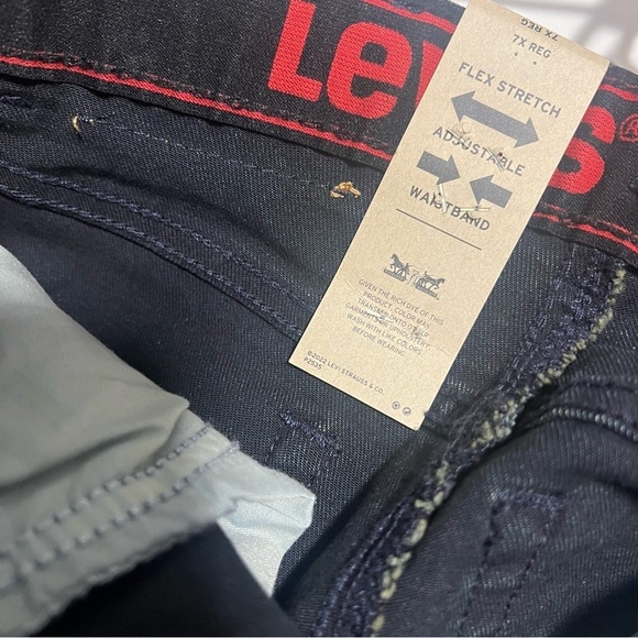 Levi's 514 Straight Flex Stretch Boys 7X Regular Stain Release Adjustable Waist - Picture 7 of 10